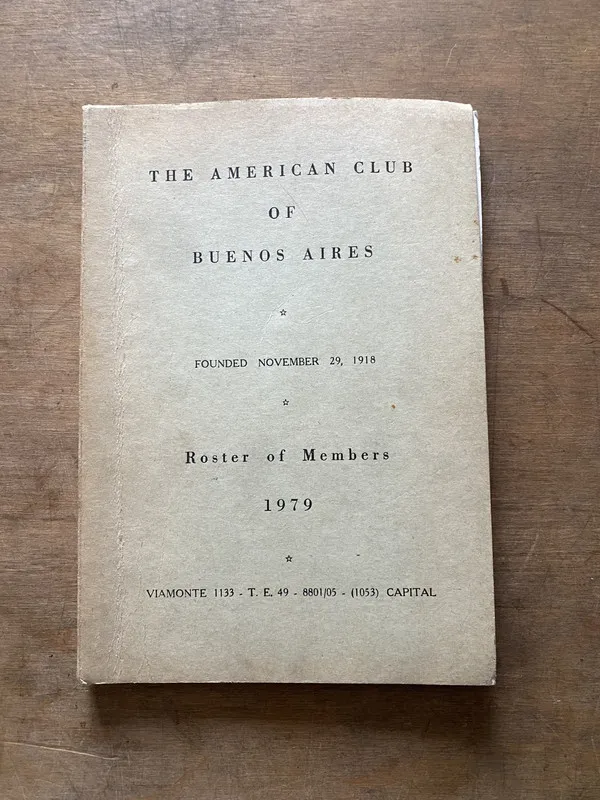 Tapa de Roster of Members - The American Club of Buenos Aires (3t1)