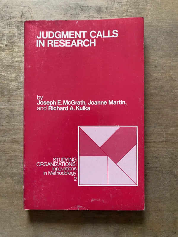 Judgment Calls in Research - McGrath (3t3)