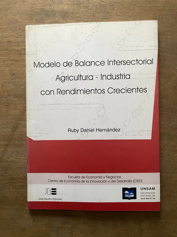Tapa de Modelo de Balance Intersectorial Agricultura- Hernandez (3t