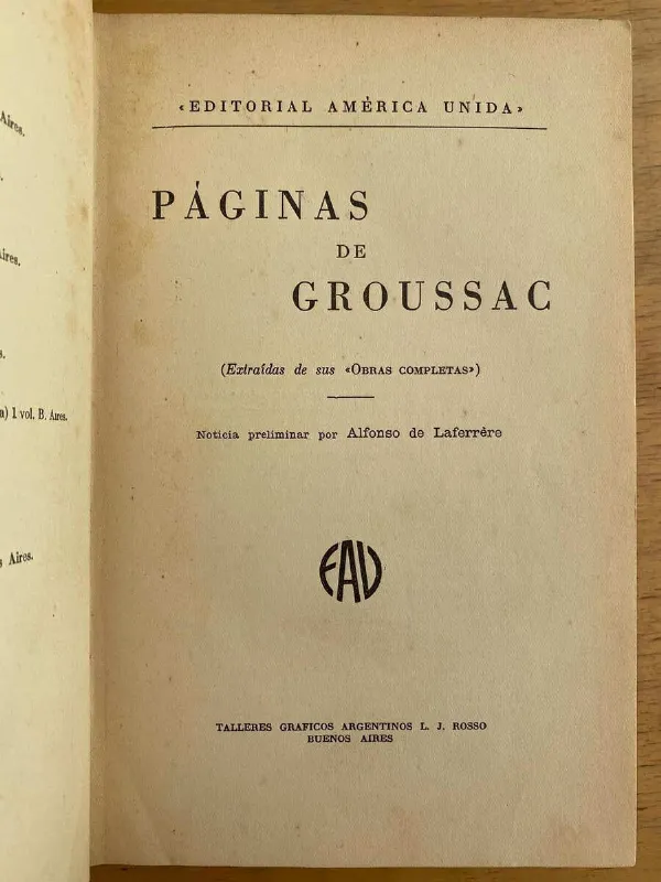 Paginas De Groussac - Groussac, Paul (j1)