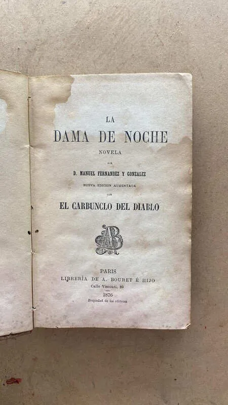 Tapa de La Dama De Noche, Nueva Edicion- Fernandez Y Gonzalez (p4)