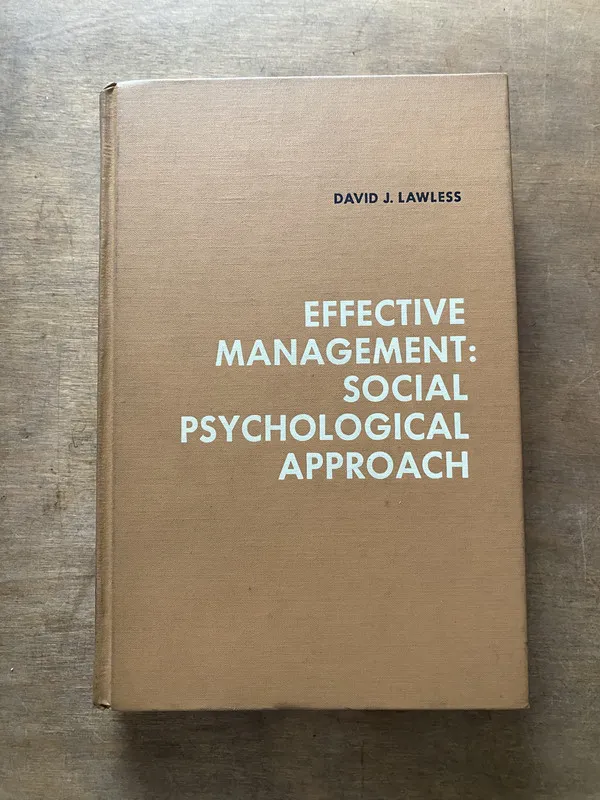 Effective Management: Social Psychological - Lawless (3v3)