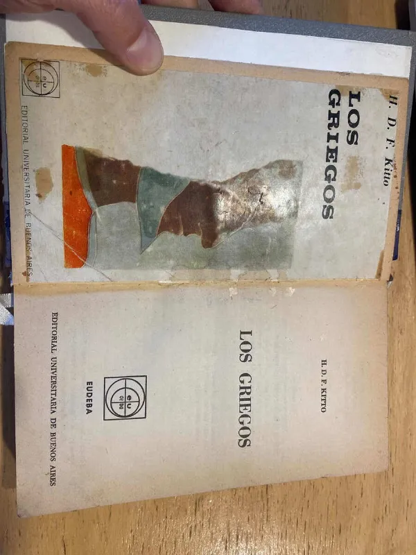 Tapa de Los Griegos - Kitto, H. D. Fg. (reencuadernado, Subray) (S3)