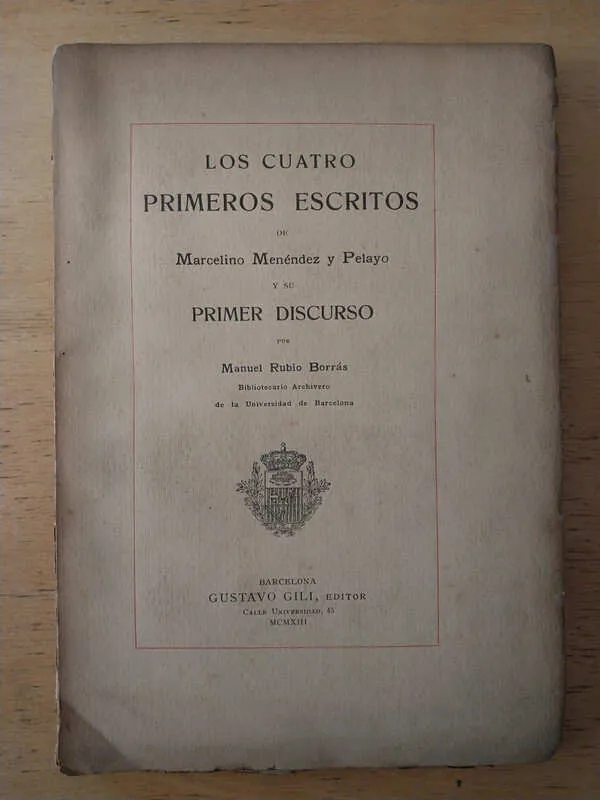 Los Cuatro Primeros Escritos De M. Mene- Rubio Borras (G3)