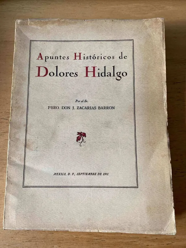 Tapa de Apuntes Historicos De Dolores Hidalgo - Barron (q5)