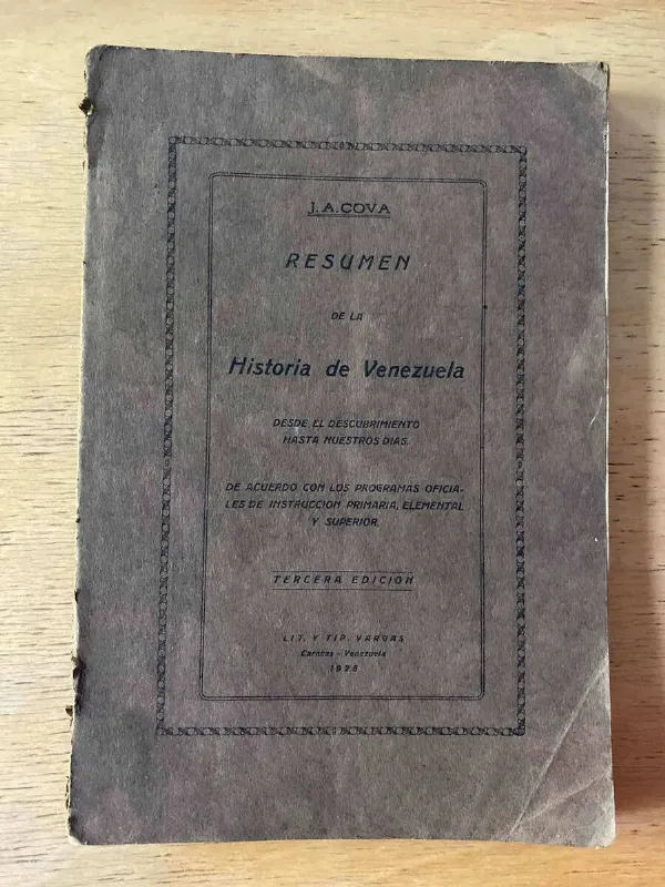 Tapa de Resumen De La Historia De Venezuela - Cova, J.a. (b6)