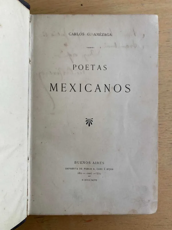 Tapa de Poetas Mexicanos - Amezaga, Carlos G. (e4)