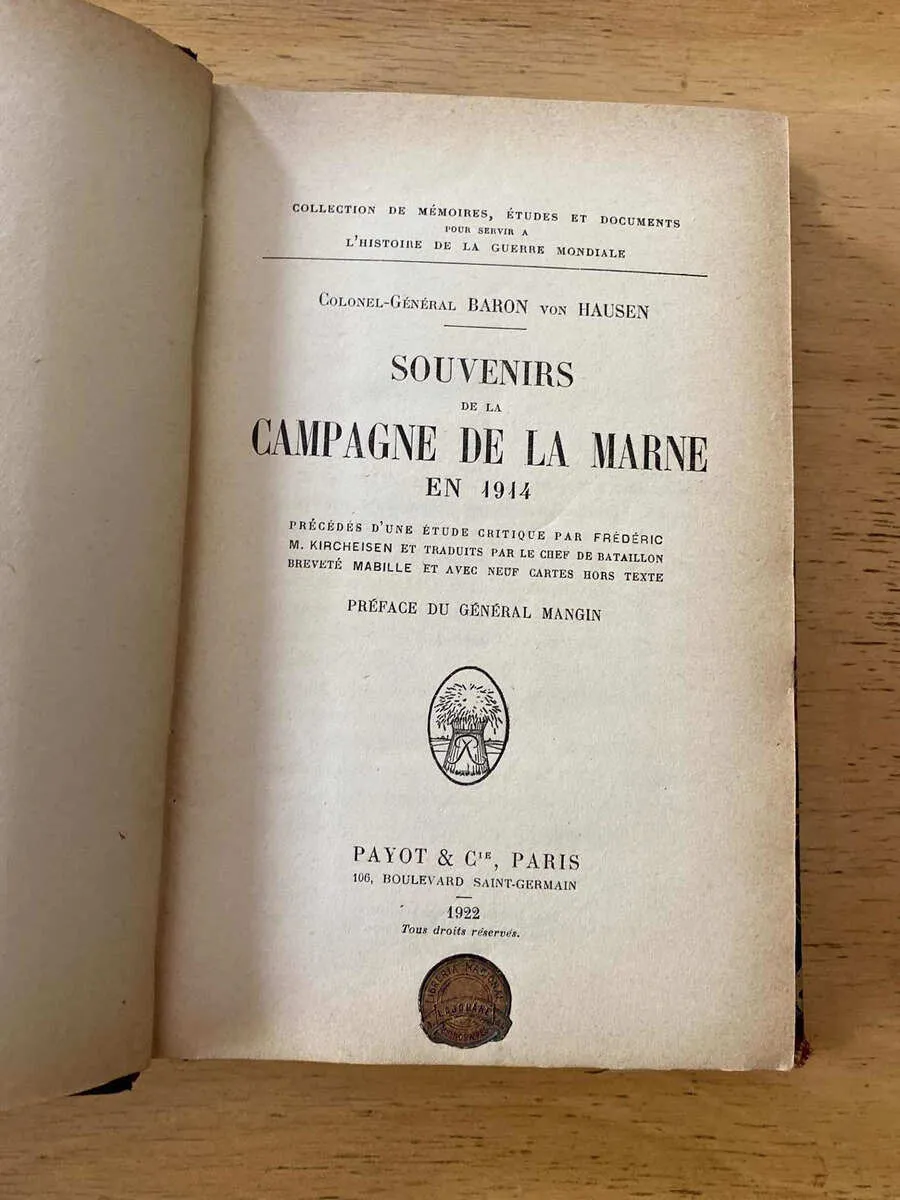 Souvenirs De La Campagne De La Marne En 1914- Von Hause (B4)