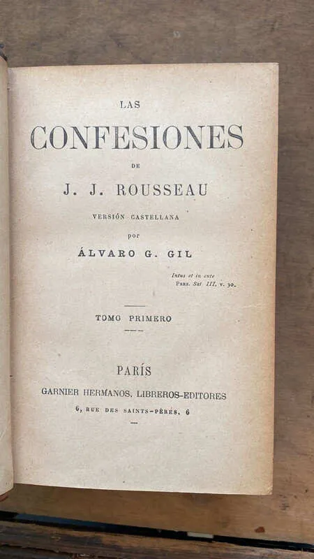 Las Confesiones - Rousseau, (hh4)