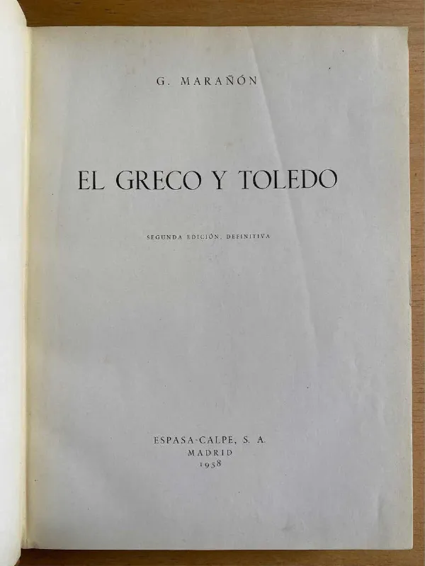 El Greco Y Toledo - Marañon, G. (e5)