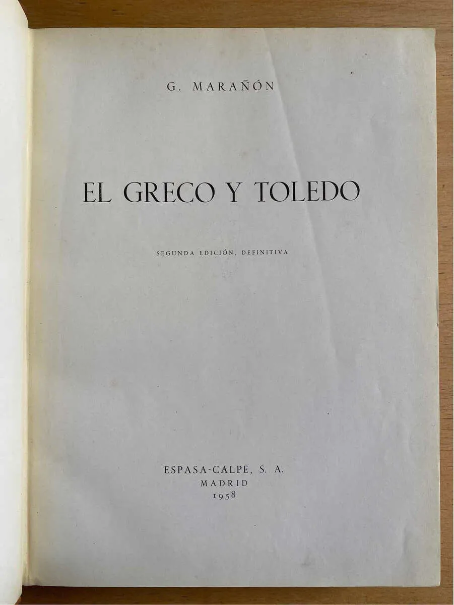 El Greco Y Toledo - Marañon, G. (e5)
