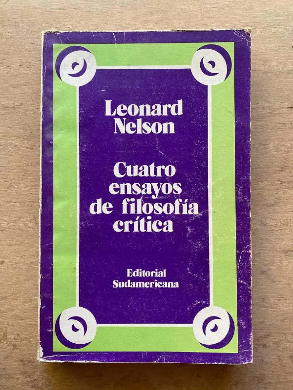 Tapa de Cuatro Ensayos De Filosofia Critica - Nelson, Leonard (A4)