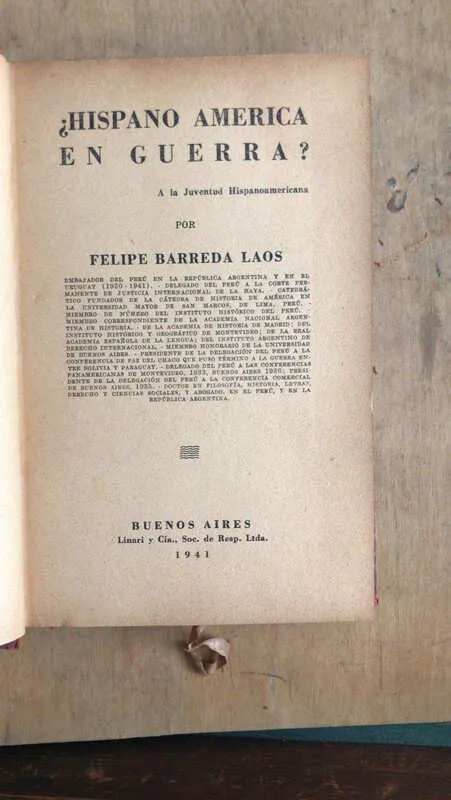 ¿hispano America En Guerra? - Barreda Laos, Felipe (dd5)