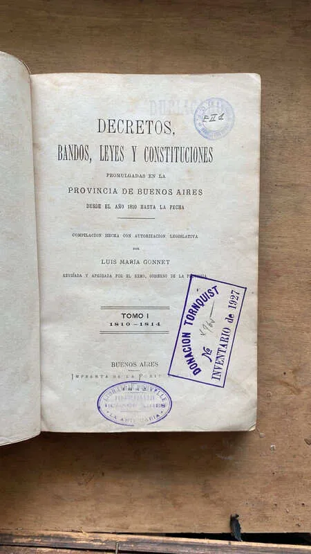 Tapa de Decretos, Bandos, Leyes Y Constituciones Promul- Gonnet (dd1