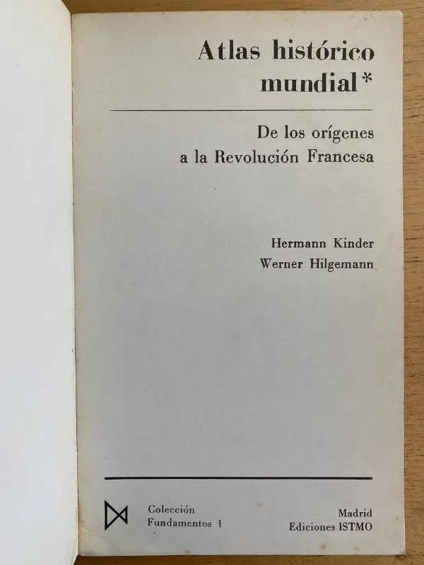 Tapa de Atlas Historico Mundial - Kinder; Hilgemann (a7)