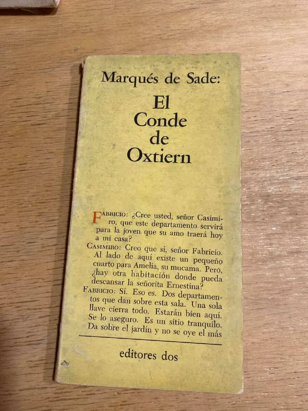 El Conde De Oxtiern - Marques De Sade (q6)