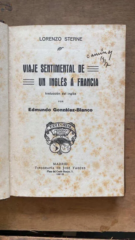 Viaje Sentimental De Un Ingles A Francia - Sterne (m5)