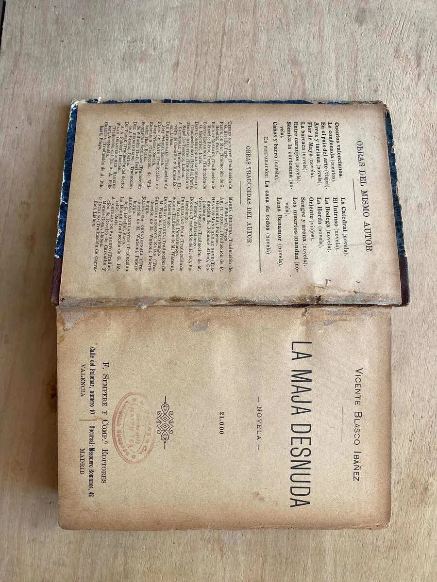 La Maja Desnuda (primera Edicion) - Blasco Ibañez (W2)