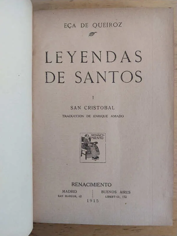 Tapa de Eca De Queiroz - Leyendas De Santos (j4)