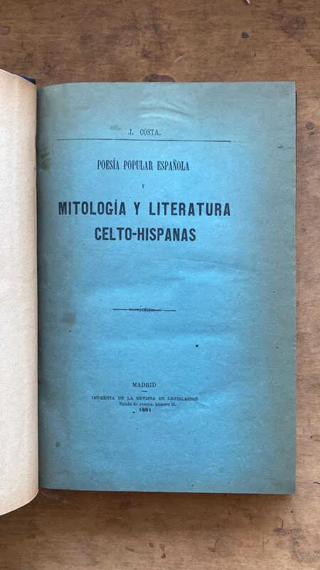 Poesia Popular Española Y Mitologia Literatura- Costa (hh6)