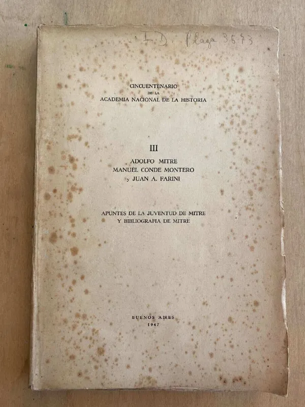 Tapa de Apuntes De La Juventud De Mitre Y Bibliografia De Mitre (s4)