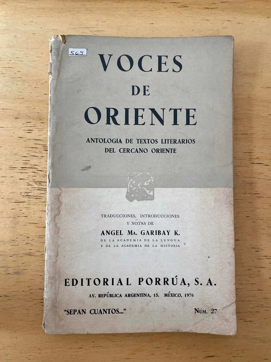 Voces De Oriente Antologia De Textos Literarios- Garibay(c2)
