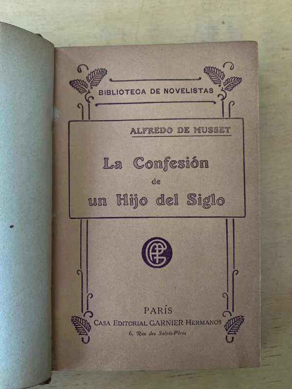 Tapa de La Confesion De Un Hijo Del Siglo - De Musset, Alfredo (d2)
