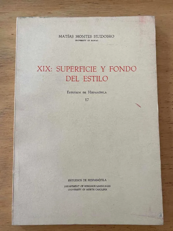Tapa de Xix: Superficie Y Fondo Del Estilo - Montes Huidobro (c3)