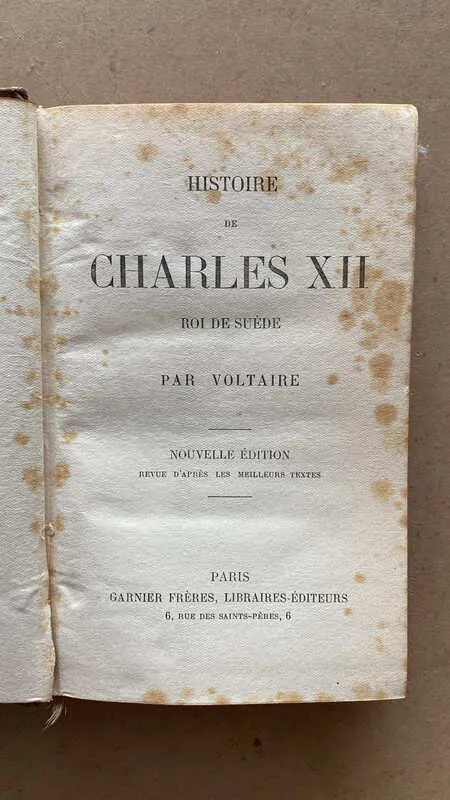 Histoire De Charles Xii Roi De Suede - Voltaire, (aa2)