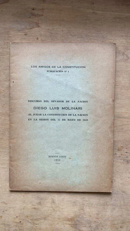 Discurso Del Senador De La Nacion Molinari Al Jurar (A1)