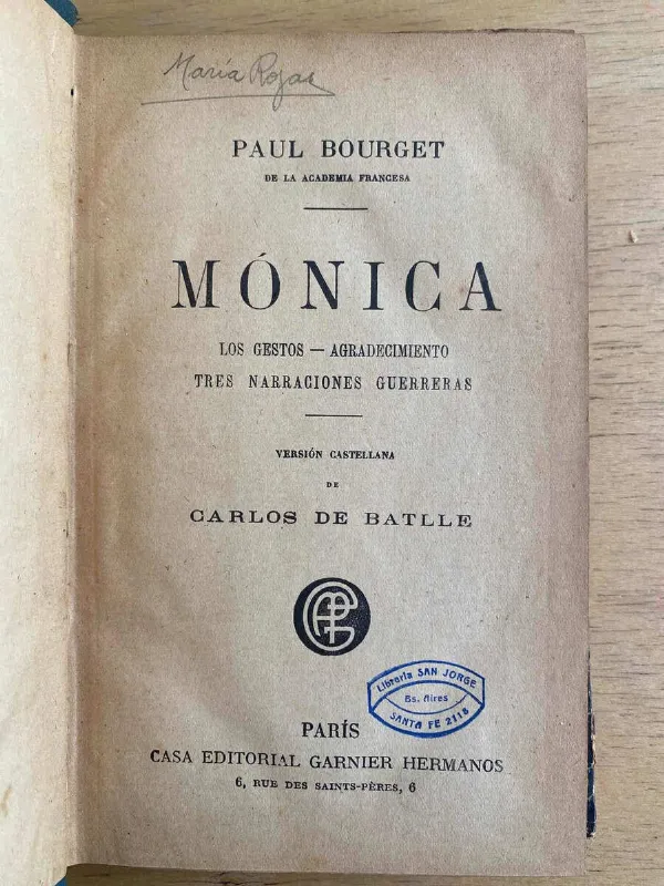 Tapa de Monica - Bouget, Paul (a7)