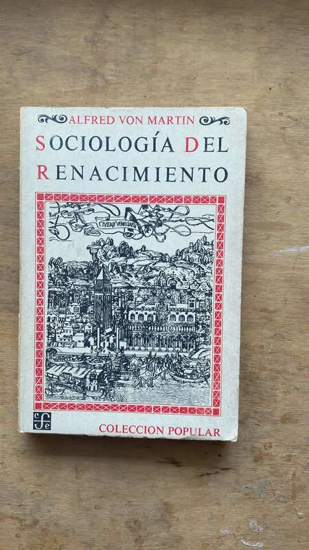 Sociologia Del Renacimiento - Von Martin, Alfred (bb5)