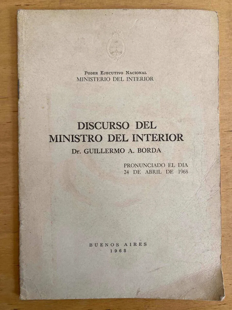 Discurso Del Ministro Del Interior Dr Guillermo A Borda (j3)