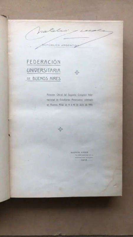 Tapa de Relacion Oficial Del Segundo Congreso Internacional De (ñ2)