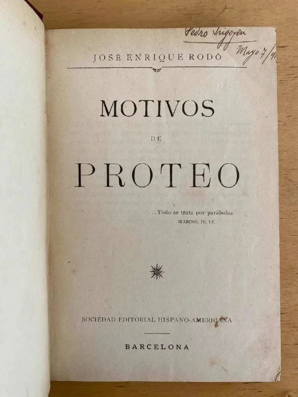 Motivos De Proteo - Rodo, Jose Enrique (S3)