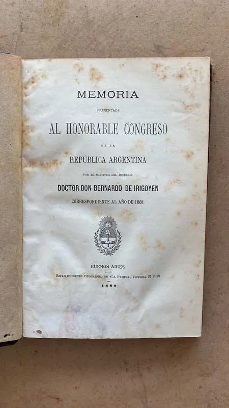 Memoria Presentada Al Honorable Congreso - De Irigoyen (bb1)