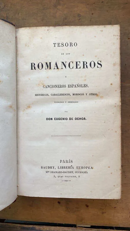Tesoro De Los Romanceros Y Cancioneros Espa- De Ochoa (hh4)