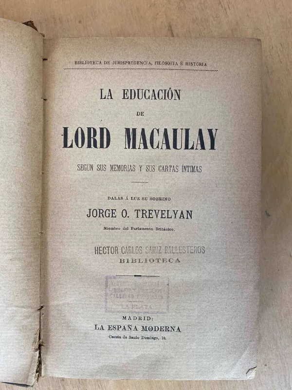 Tapa de La España Moderna - La Educacion De Lord Macaulay Según (d2)