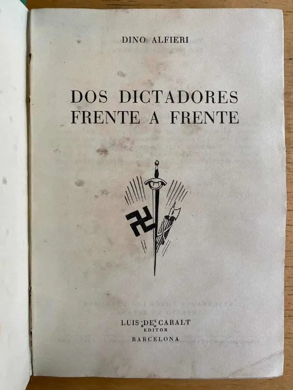 Tapa de Dos Dictadores Frente A Frente - Alfieri, Dino (k3)