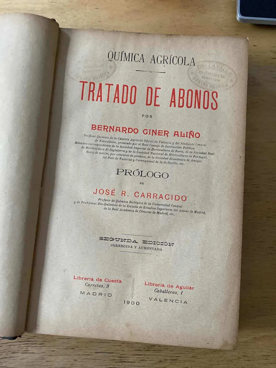 Tratado De Abonos. Quimica Agricola - Giner Aliño, B. (B5)