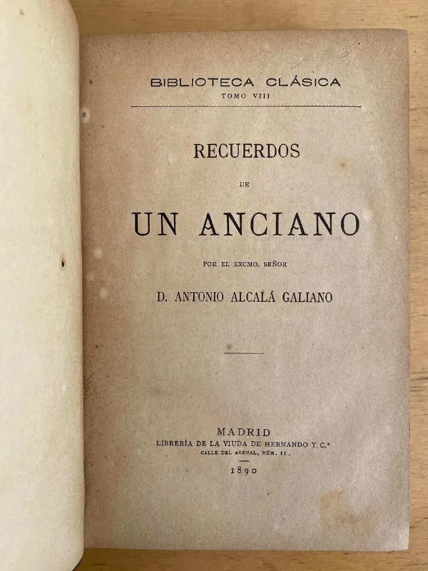 Recuerdos De Un Anciano - Alcala Galiano, Antonio (U4)