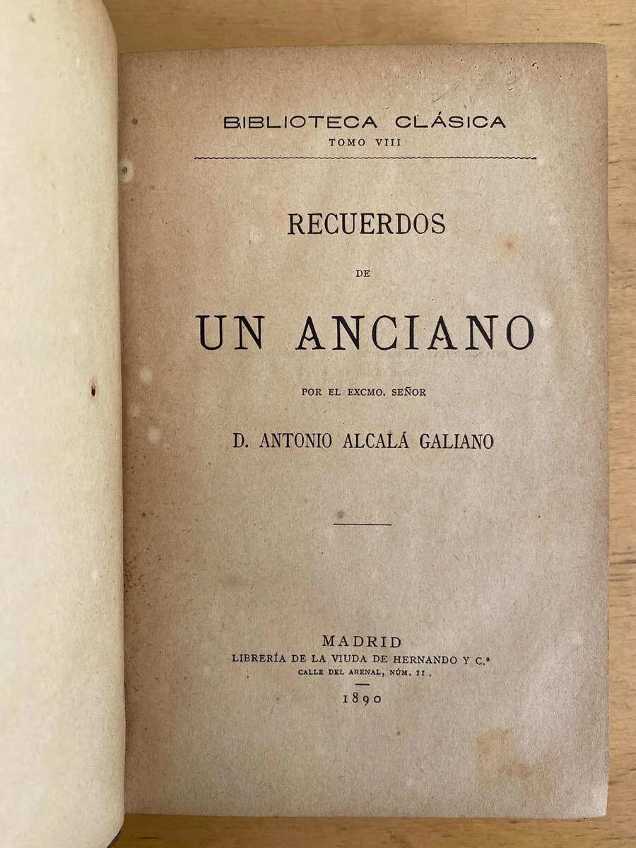 Recuerdos De Un Anciano - Alcala Galiano, Antonio (U4)