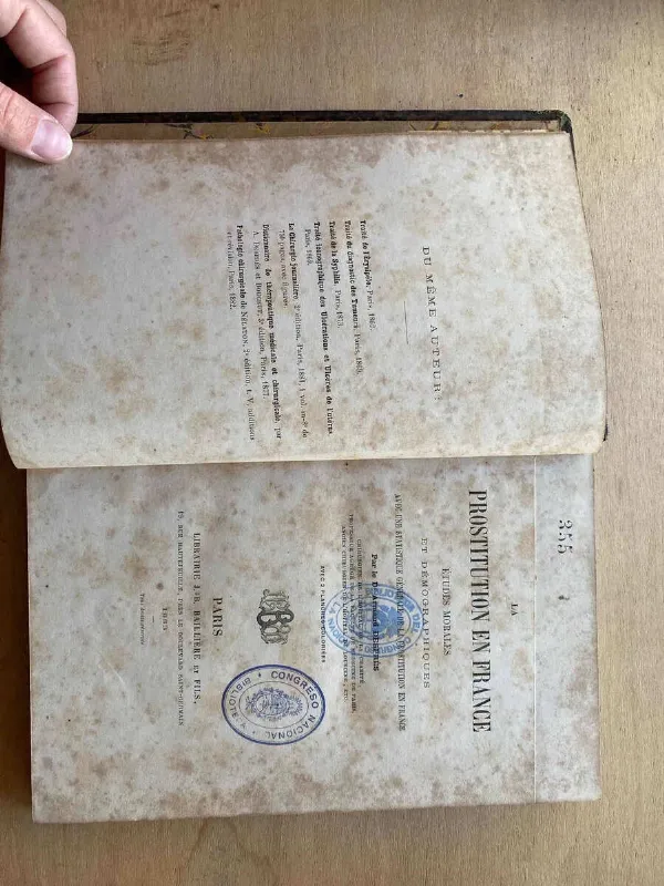 Tapa de La Prostitution En France, Etudes Morales Et - Despres (A3)