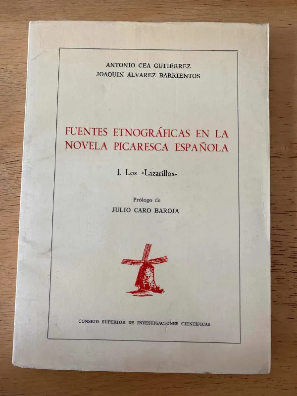 Tapa de Fuentes Etnograficas Novela Picaresca Española-cea Gutierrez