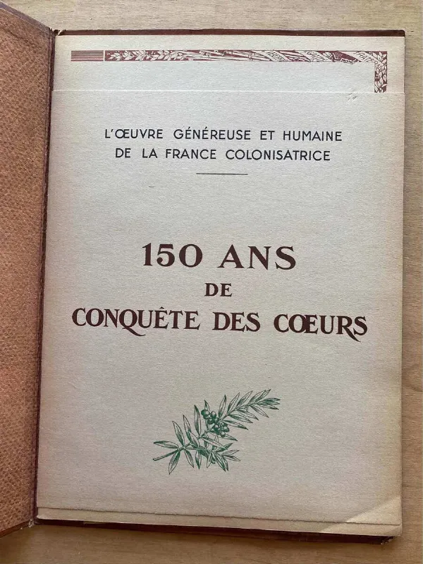 Tapa de L´ouvre Genereuse Et Humaine De La France Colonisatrice