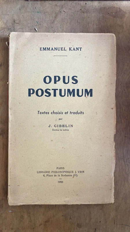 Opus postumum - Kant, Emmanuel (A3)