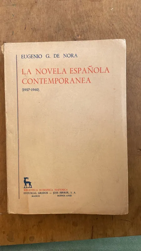 Tapa de La novela española contemporanea 1927 - 1960 - De Nora (D5)