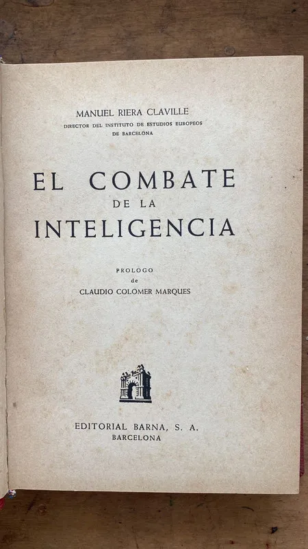 Tapa de El combate de la inteligencia - Riera Claville, Manuel (X4)