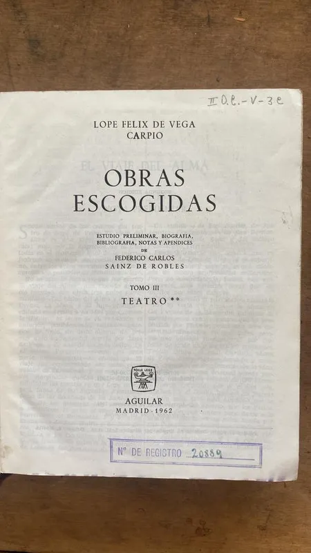Obras Escogidas Tomo II - Lope de Vega (N1)