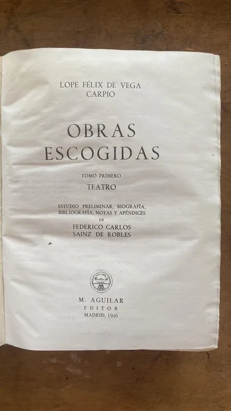 Obras Escogidas Tomo I - Lope de Vega (N1)